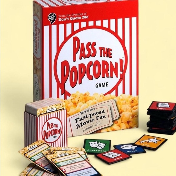 Mattel Other - Pass the Popcorn Game - Red and White Faced Paced Movie Fun